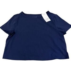 NWT Isabel by Ingrid + Isabel Maternity Navy Blue Crop Top Size Large